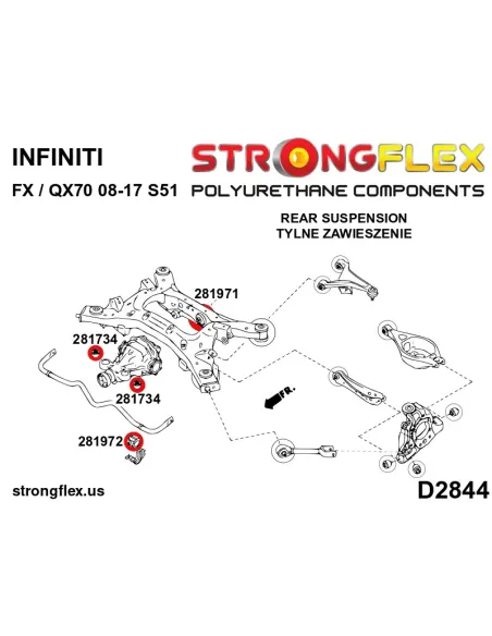281734A: Rear diff mount - front bush SPORT