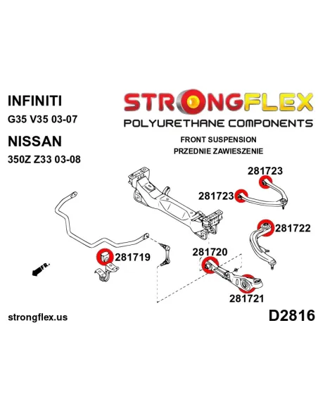 286196A: Front suspension bush kit SPORT