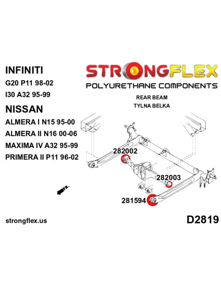 281594A: Rear beam mount bush SPORT
