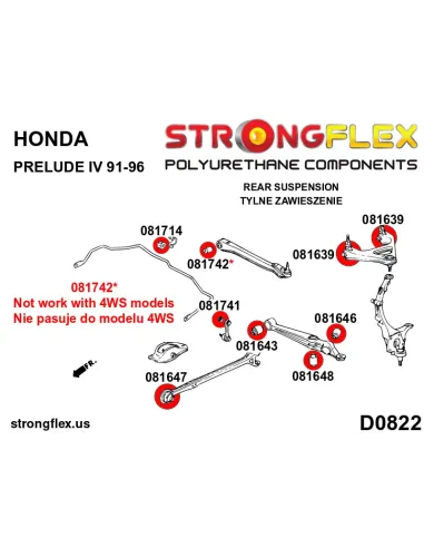 086203B: Rear suspension bush kit