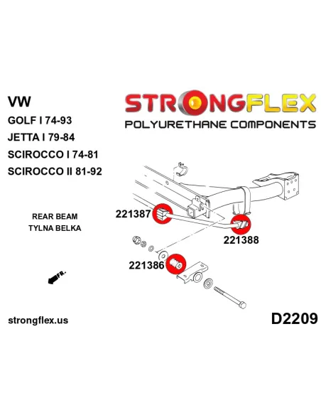 221386A: Rear beam mounting bush SPORT