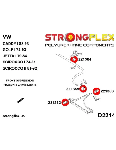 226207A: Front suspension and ream beam bush kit SPORT