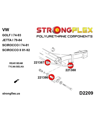 226207A: Front suspension and ream beam bush kit SPORT
