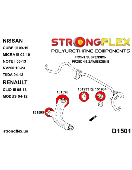 151596A: Front wishbone rear bush SPORT