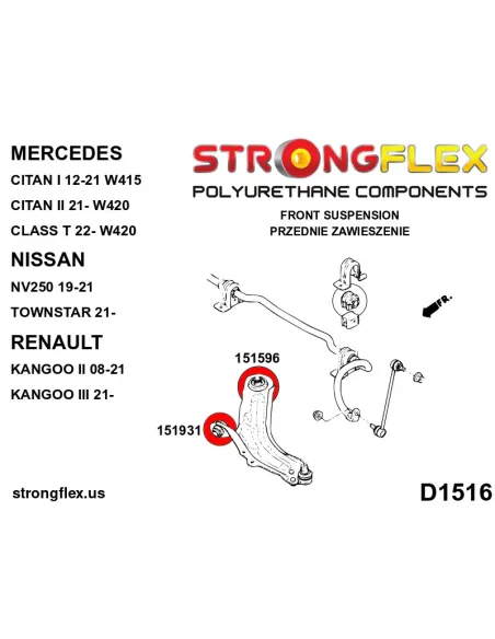 151596A: Front wishbone rear bush SPORT