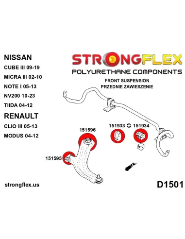 151596B: Front wishbone rear bush