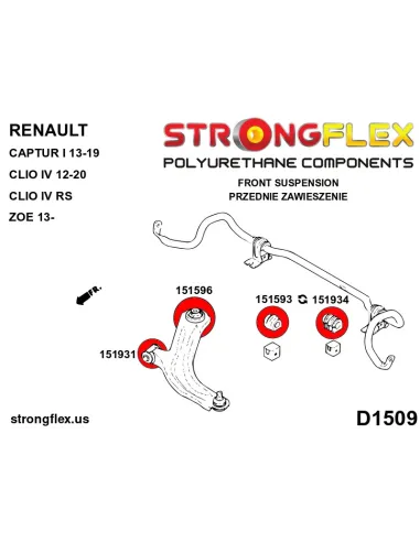 151596B: Front wishbone rear bush
