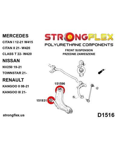 151596B: Front wishbone rear bush