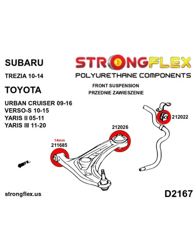 211685A: Front wishbone - front bush 14mm SPORT