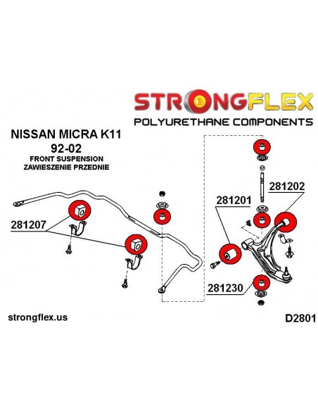 281202A: Front wishbone rear bush SPORT