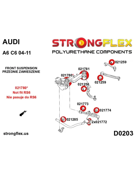 026211B: Front suspension bush kit