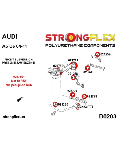 026213A: Front subframe bush kit SPORT