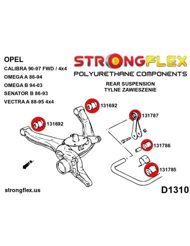 131786B: Rear anti roll bar link to arm bush