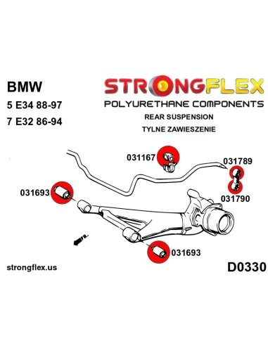 031790A: Rear anti roll bar link to arm bush SPORT