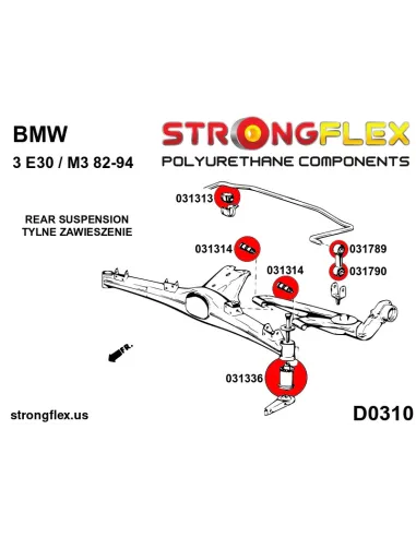 031790A: Rear anti roll bar link to arm bush SPORT