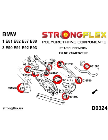 036215A: Full suspension bush kit SPORT