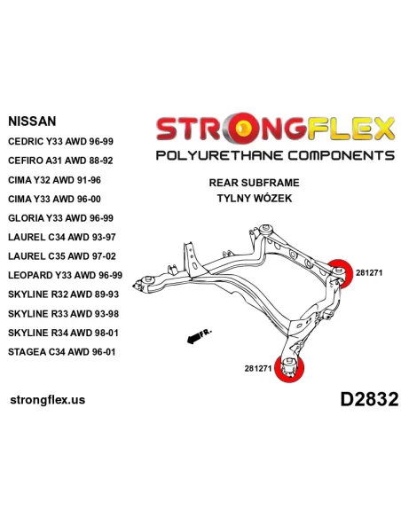 286216A: Full suspension bush kit R32 AWD SPORT