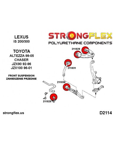 216231B: Full suspension polyurethane bush kit