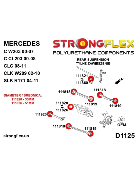 111819A: Rear control arm - outer bush SPORT