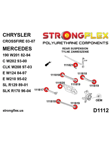 111820B: Rear track control arm - inner bush 33mm