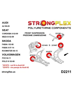 226223A: Front suspension bush kit SPORT 2