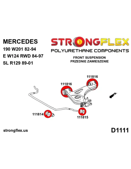 111814B: Front anti roll bar - inner bush