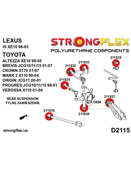 211837A: Rear track control arm Inner bush SPORT
