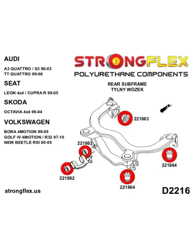 221862A: Rear diff mount - front bush SPORT