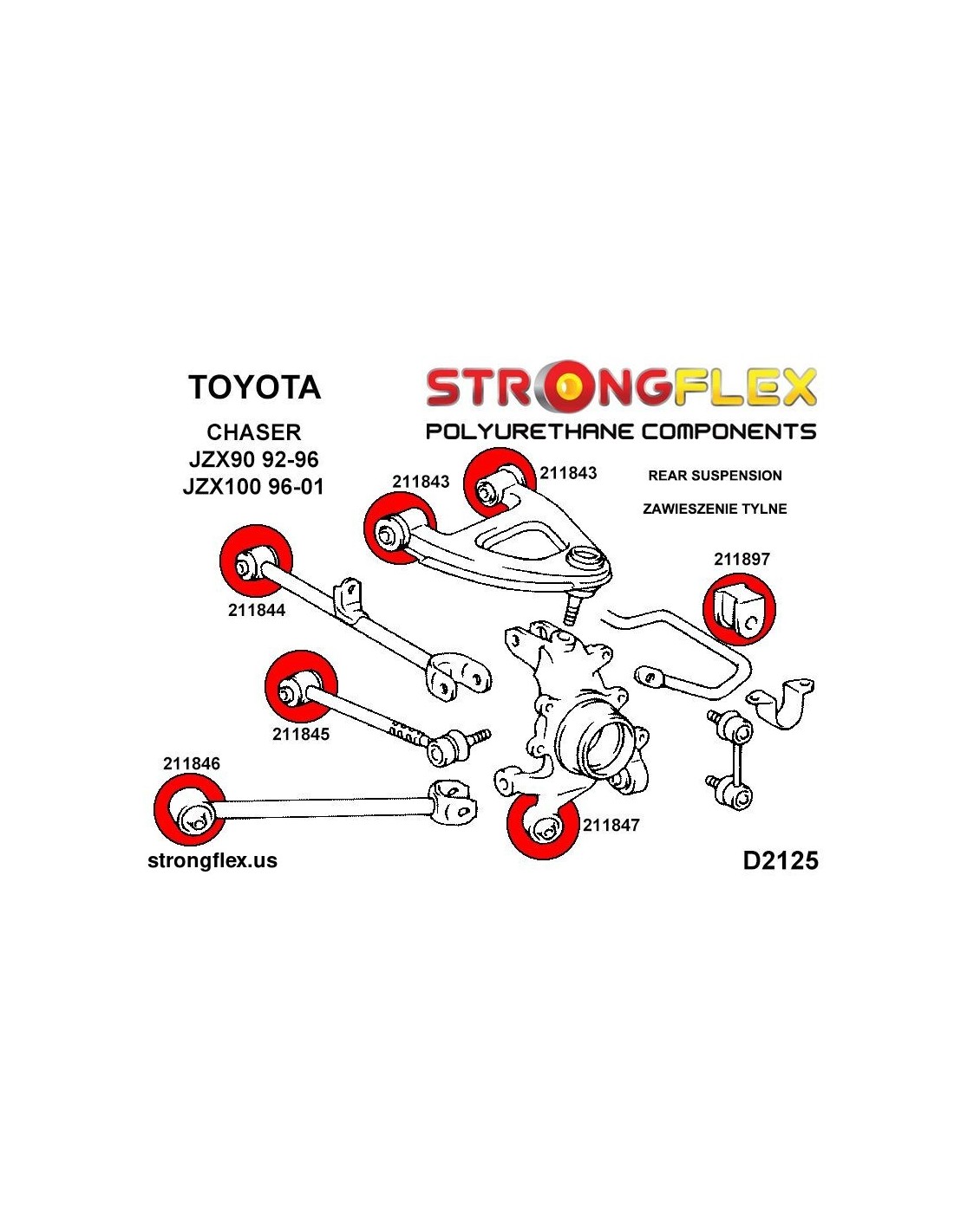 211845A: Rear suspension rod bush SPORT