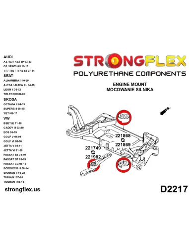 221869A: Lower engine mount insert SPORT
