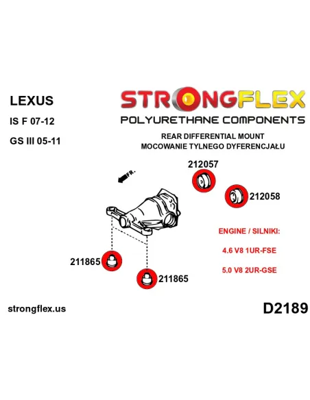 211865A: Rear diff mount - front bush SPORT