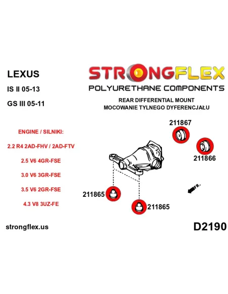 211866A: Rear diff mount - rear bush SPORT