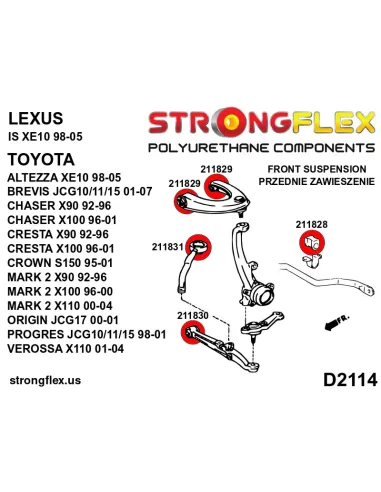 216231A: Full suspension polyurethane bush kit SPORT