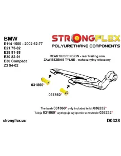 036232A: Rear trailing arm bush kit eccentric SPORT 2