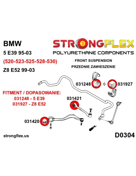 036233A: Full suspension bush kit E39 Sedan SPORT
