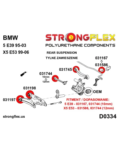 036233A: Full suspension bush kit E39 Sedan SPORT