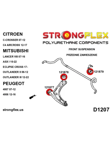 121879B: Front / rear anti roll bar bush