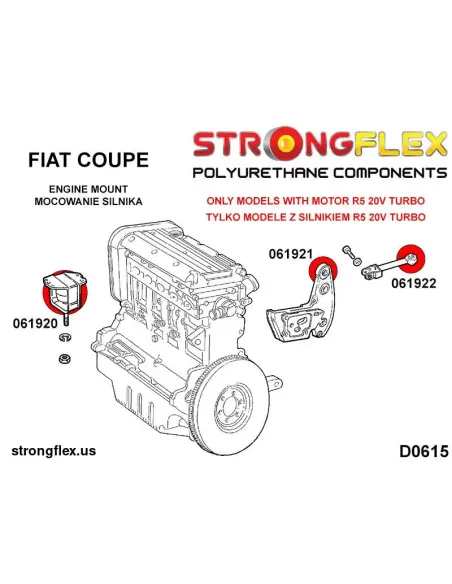 061921B: Engine mount Fiat Coupe Turbo R5 220PS
