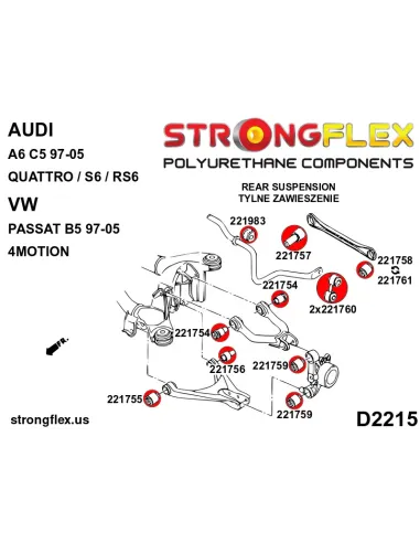 226208B: Rear suspension bush kit