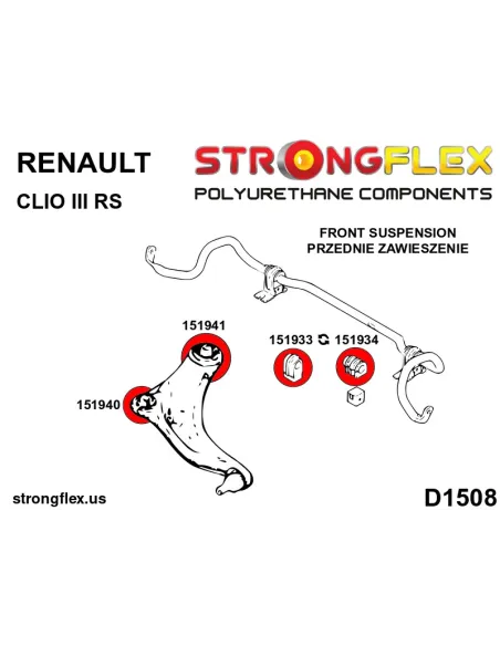 151933A: Front anti roll bar bush SPORT