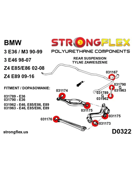 031963A: Rear anti roll bar link to arm bush SPORT