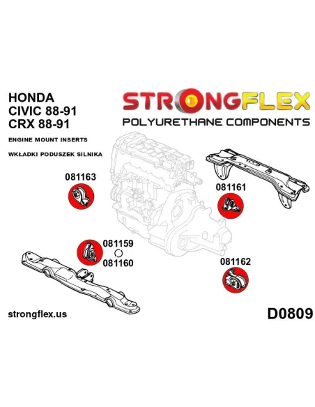 081162B: Engine mount inserts left side