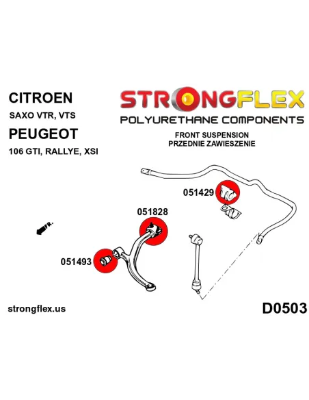 051828B: Front control arm - rear bush