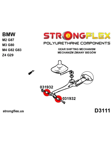 031932A: Shift arm - front bush (oval) 19mm SPORT