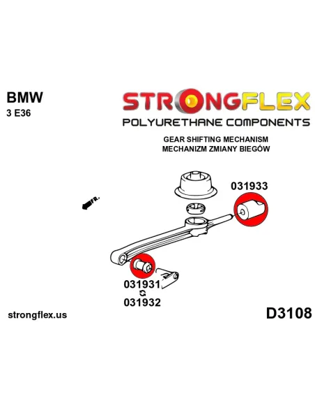 031933A: Shift arm - rear bush SPORT
