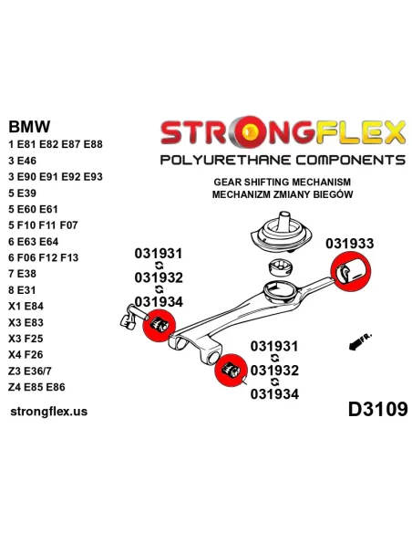 031934A: Shift arm - front bush (oval) 14mm SPORT
