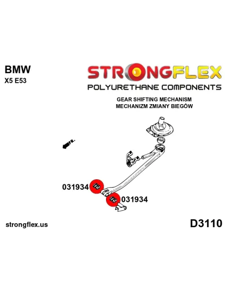 031934A: Shift arm - front bush (oval) 14mm SPORT