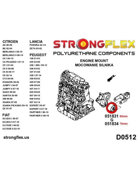 051831B: Lower engine mount 65mm