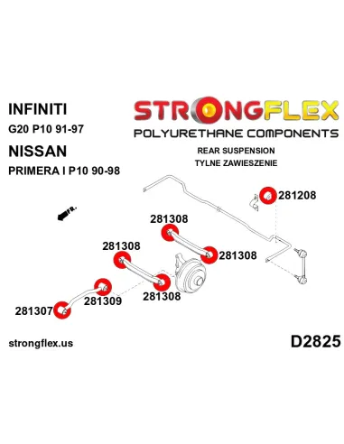 281309A: Rear trailing arm to hub bush SPORT