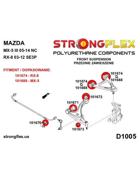 106178B: Front suspension bush kit